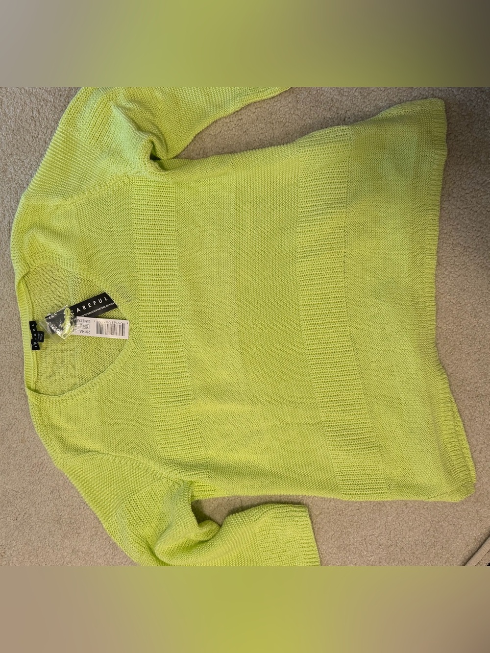 Comfort Women's Crewneck Sweater in Neon Lime